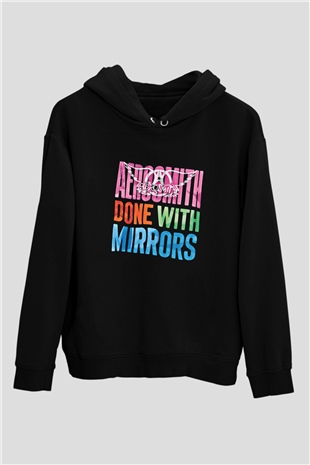 Aerosmith Baskılı Unisex Siyah Hoodie
