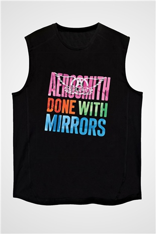 Aerosmith Baskılı Unisex Siyah Kolsuz Tişört