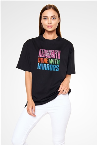 Aerosmith Baskılı Unisex Siyah Oversize Tişört