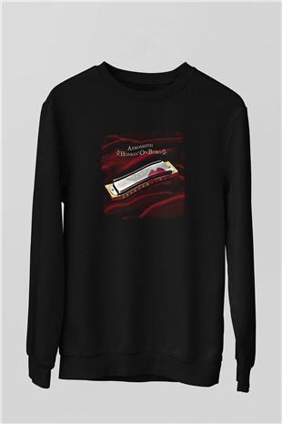 Aerosmith Baskılı Unisex Siyah Sweatshirt