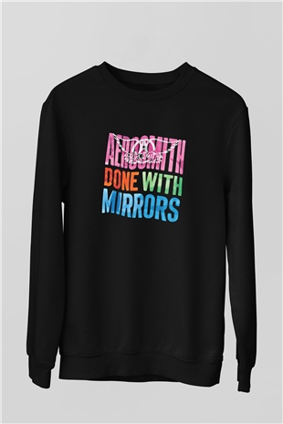 Aerosmith Baskılı Unisex Siyah Sweatshirt