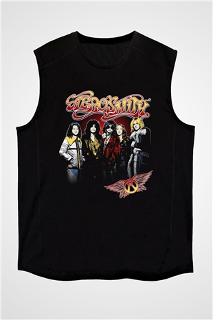 Aerosmith Siyah Unisex Kolsuz Tişört