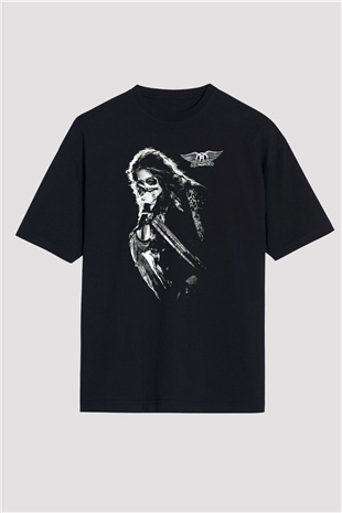 Aerosmith Siyah Unisex Oversize Tişört T-Shirt
