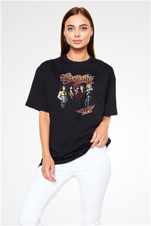 Aerosmith Siyah Unisex Oversize Tişört T-Shirt