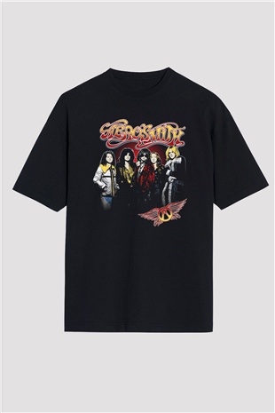Aerosmith Siyah Unisex Oversize Tişört T-Shirt
