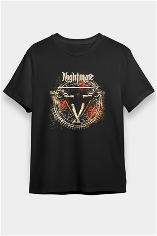 Aeternam Baskılı Unisex Siyah Tişört - Tshirt