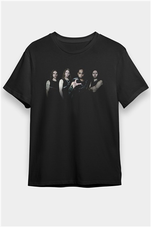 Aeternam Baskılı Unisex Siyah Tişört - Tshirt