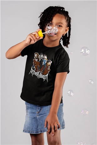 Aether Realm Baskılı Unisex Siyah Çocuk Tişört - Tshirt