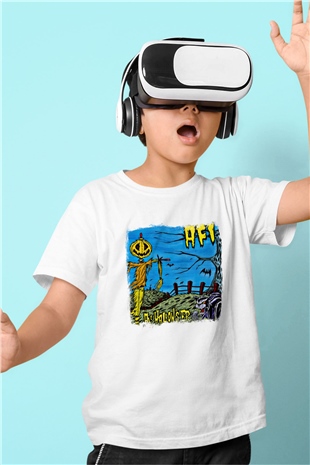 Afi Baskılı Unisex Beyaz Çocuk Tişört