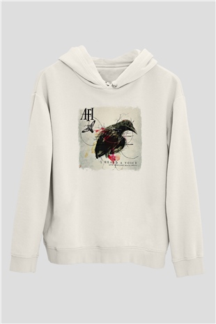 Afi Baskılı Unisex Beyaz Hoodie