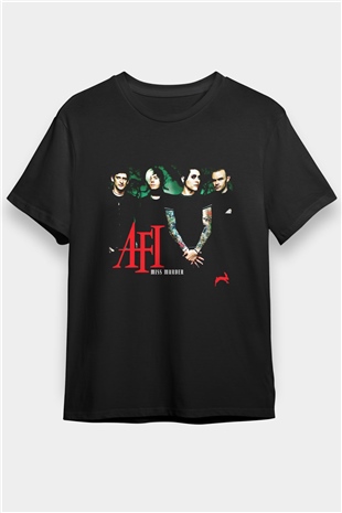 Afi Baskılı Unisex Siyah Tişört
