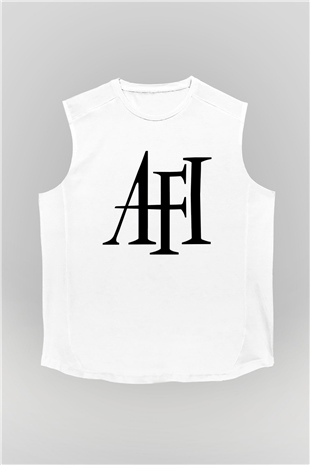 Afi Beyaz Unisex Kolsuz Tişört