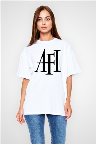 Afi Beyaz Unisex Oversize Tişört T-Shirt