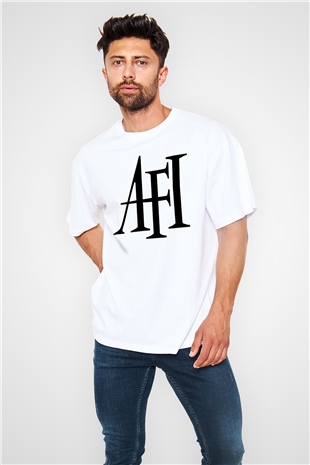 Afi Beyaz Unisex Oversize Tişört T-Shirt