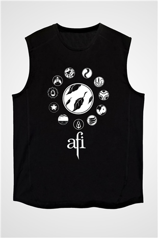 Afi Siyah Unisex Kolsuz Tişört