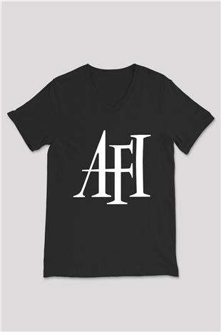 Afi Siyah Unisex V Yaka Tişört T-Shirt