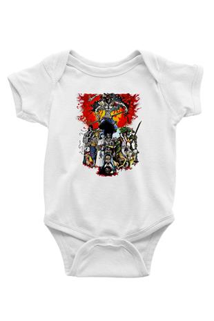 Afro Samurai Baskılı Beyaz Unisex Bebek Body - Zıbın