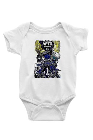 Afro Samurai Baskılı Beyaz Unisex Bebek Body - Zıbın