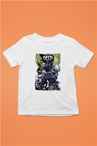 Afro Samurai Baskılı Beyaz Unisex Beyaz Çocuk Tişört - Tshirt