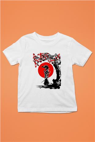Afro Samurai Baskılı Beyaz Unisex Beyaz Çocuk Tişört - Tshirt