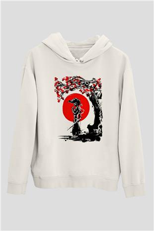 Afro Samurai Baskılı Beyaz Unisex Hoodie
