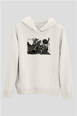 Afro Samurai Baskılı Beyaz Unisex Hoodie