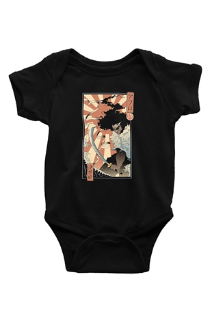 Afro Samurai Baskılı Unisex Siyah Bebek Body - Zıbın