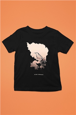 Afro Samurai Baskılı Unisex Siyah Çocuk Tişört - Tshirt