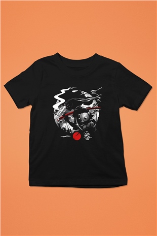 Afro Samurai Baskılı Unisex Siyah Çocuk Tişört - Tshirt