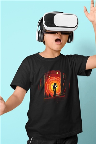 Afro Samurai Baskılı Unisex Siyah Çocuk Tişört - Tshirt