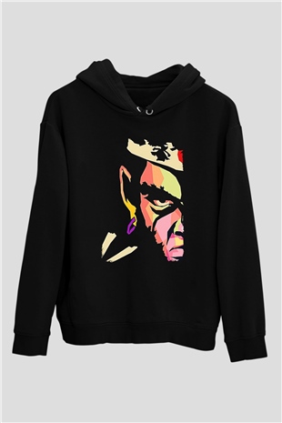 Afro Samurai Baskılı Unisex Siyah Hoodie