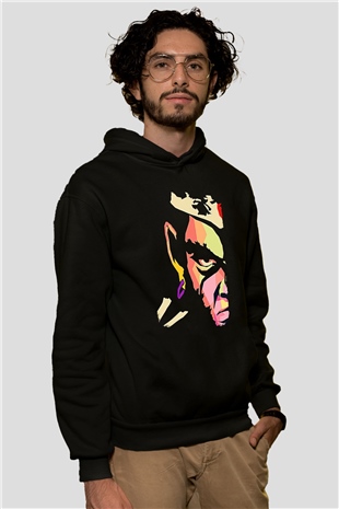 Afro Samurai Baskılı Unisex Siyah Hoodie