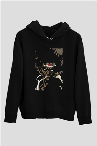 Afro Samurai Baskılı Unisex Siyah Hoodie
