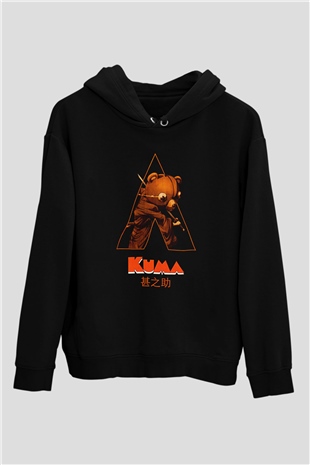 Afro Samurai Baskılı Unisex Siyah Hoodie