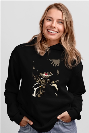 Afro Samurai Baskılı Unisex Siyah Hoodie