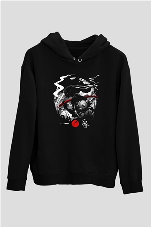 Afro Samurai Baskılı Unisex Siyah Hoodie