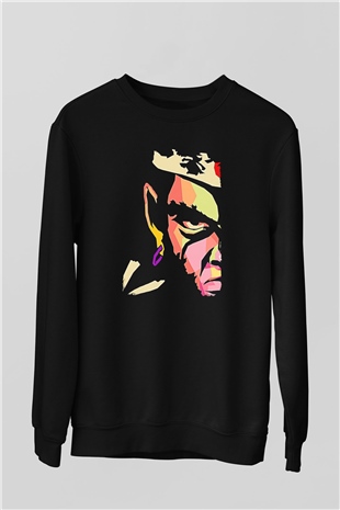 Afro Samurai Baskılı Unisex Siyah Sweatshirt