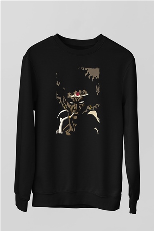 Afro Samurai Baskılı Unisex Siyah Sweatshirt