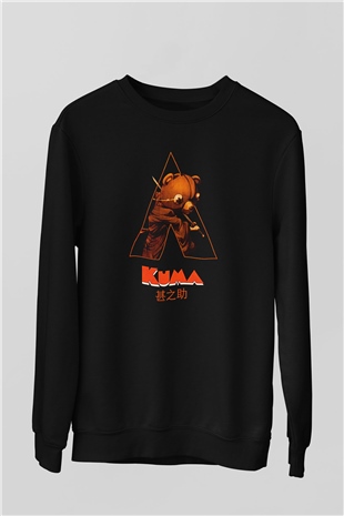 Afro Samurai Baskılı Unisex Siyah Sweatshirt