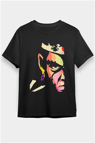 Afro Samurai Baskılı Unisex Siyah Tişört - Tshirt
