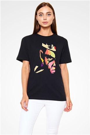 Afro Samurai Baskılı Unisex Siyah Tişört - Tshirt