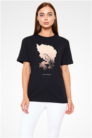 Afro Samurai Baskılı Unisex Siyah Tişört - Tshirt