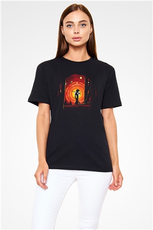 Afro Samurai Baskılı Unisex Siyah Tişört - Tshirt