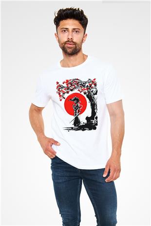 Afro Samurai Unisex Baskılı Beyaz Tişört - Tshirt