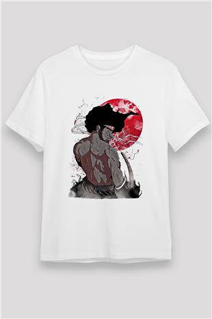 Afro Samurai Unisex Baskılı Beyaz Tişört - Tshirt