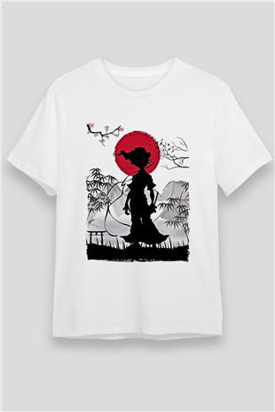 Afro Samurai Unisex Baskılı Beyaz Tişört - Tshirt