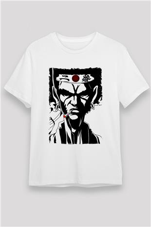 Afro Samurai Unisex Baskılı Beyaz Tişört - Tshirt