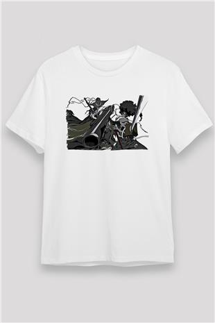 Afro Samurai Unisex Baskılı Beyaz Tişört - Tshirt