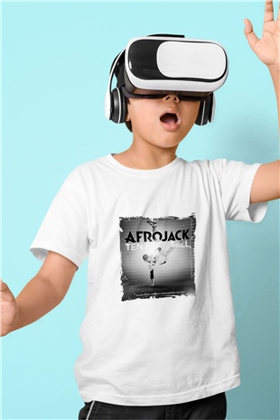 Afrojack Baskılı Beyaz Çocuk Tişört
