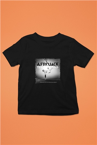 Afrojack Baskılı Unisex Siyah Çocuk Tişört